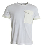 Dolce &amp; Gabbana White Cotton Pocket Short Sleeves T-shirt