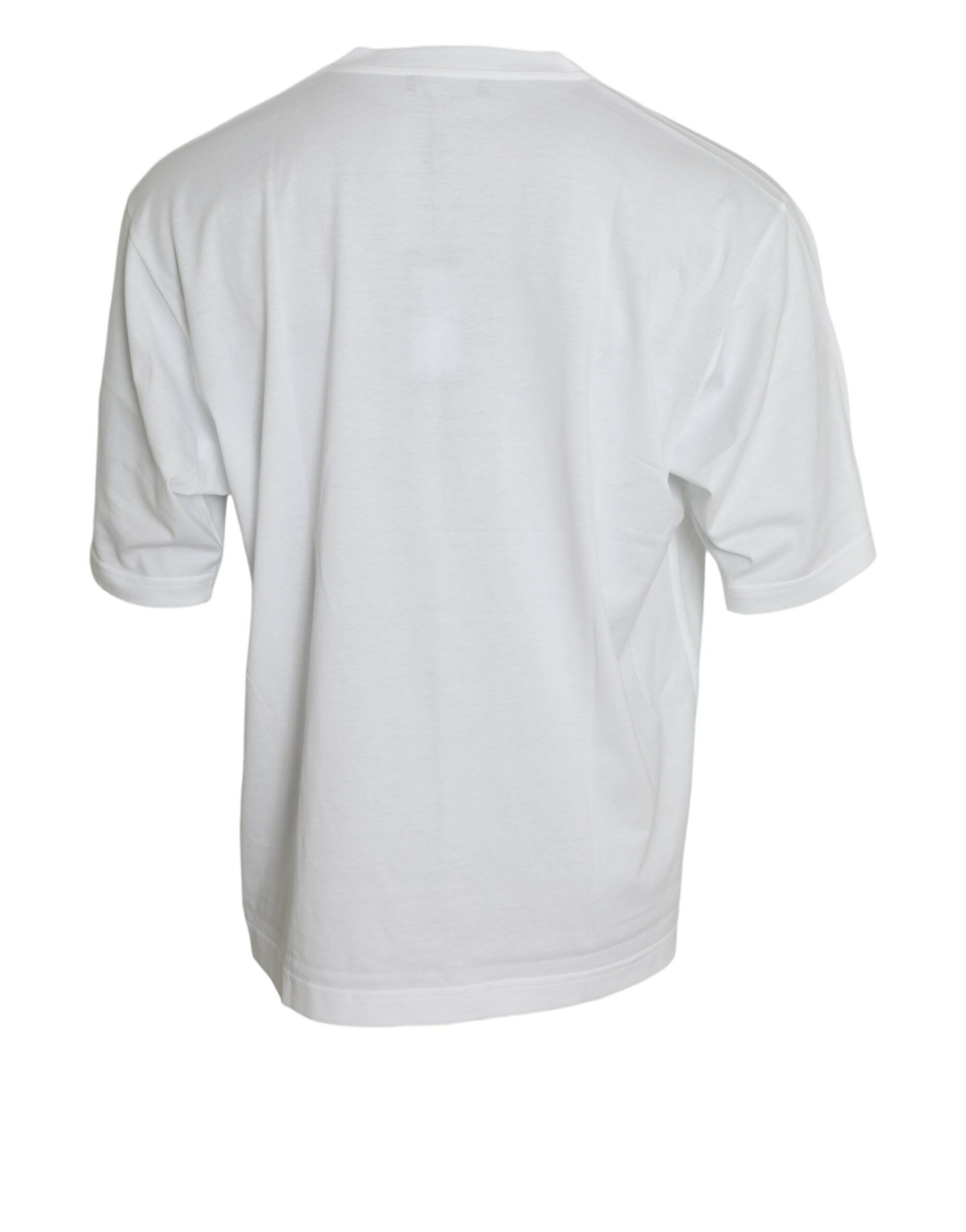 Dolce &amp; Gabbana White Cotton Short Sleeves Crewneck T-shirt
