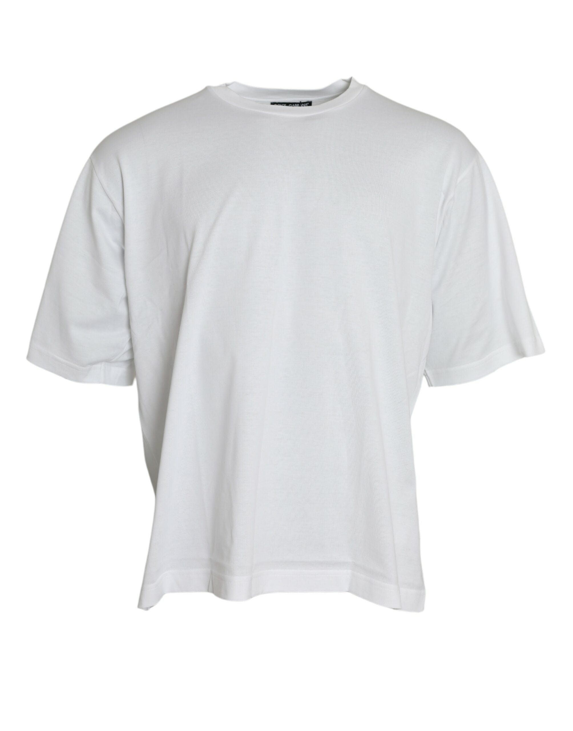 Dolce &amp; Gabbana White Cotton Short Sleeves Crewneck T-shirt