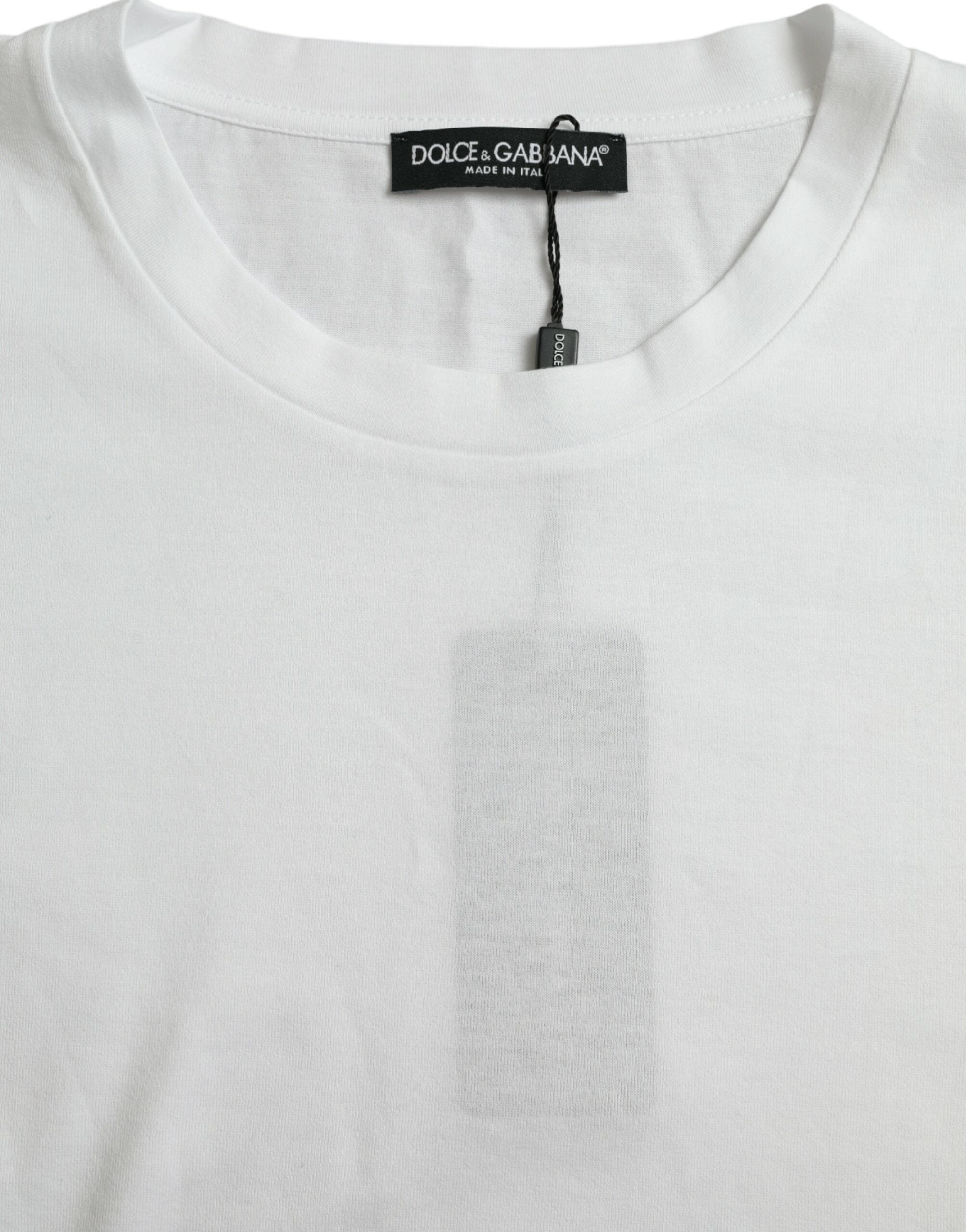 Dolce &amp; Gabbana White Cotton Short Sleeves Crewneck T-shirt