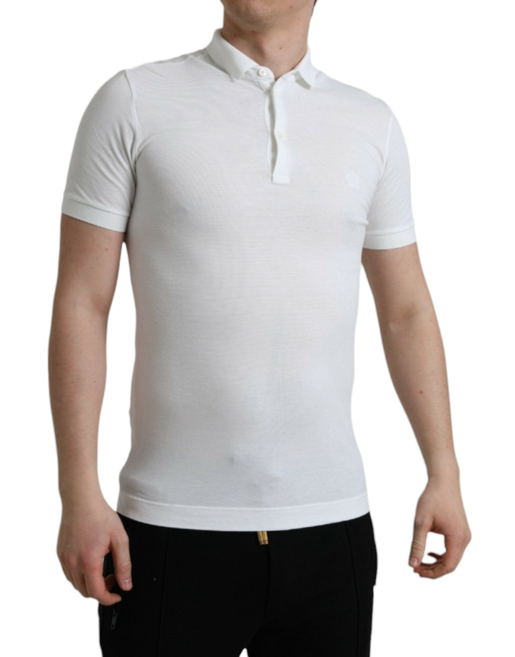 Dolce &amp; Gabbana White Collared Short Sleeve Crown T-shirt