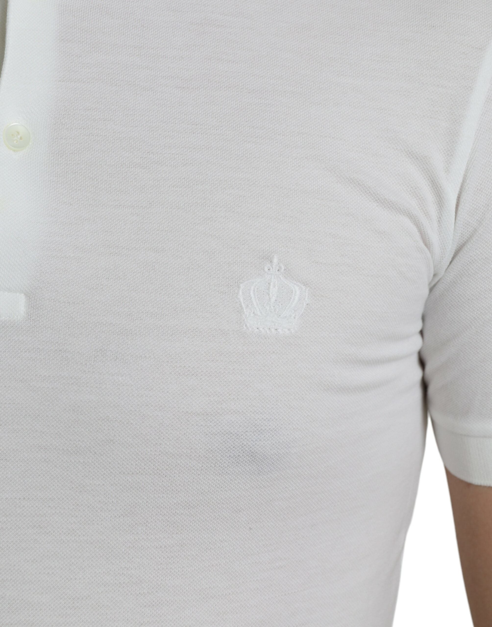 Dolce &amp; Gabbana White Collared Short Sleeve Crown T-shirt