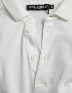 Dolce &amp; Gabbana White Collared Short Sleeve Crown T-shirt