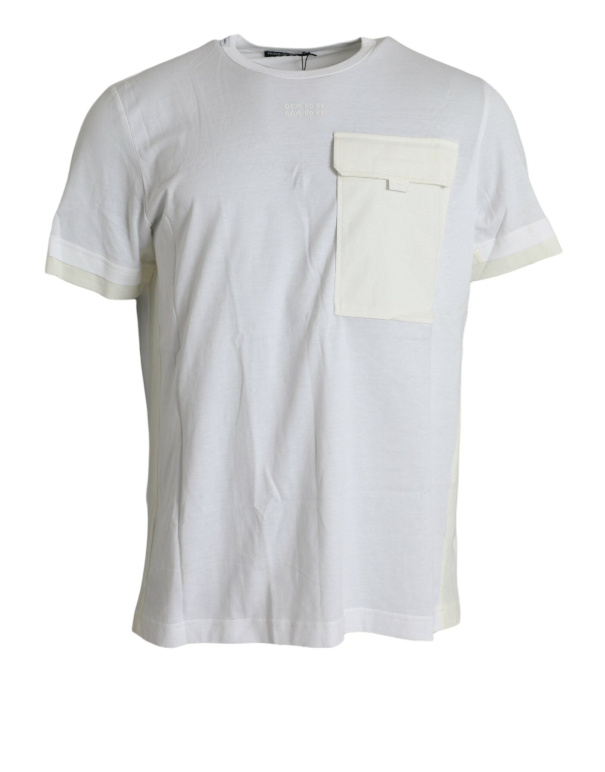 Dolce &amp; Gabbana White Cotton Pocket Short Sleeves T-shirt