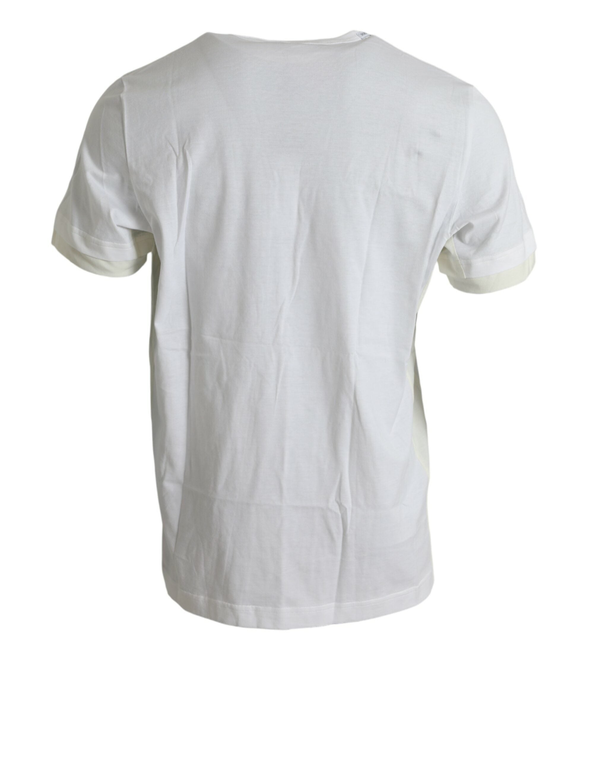 Dolce &amp; Gabbana White Cotton Pocket Short Sleeves T-shirt