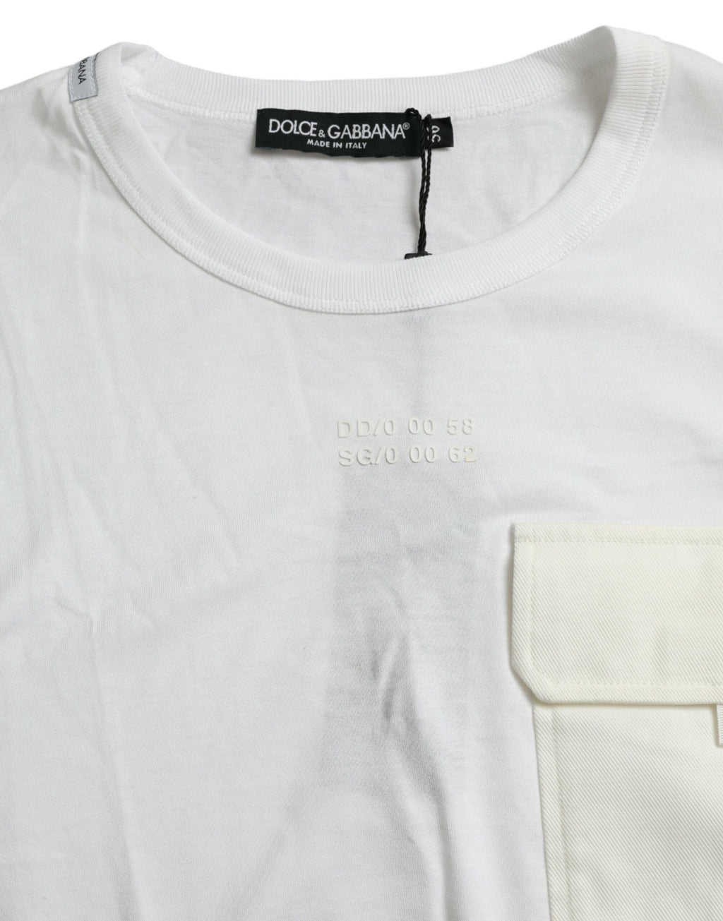 Dolce &amp; Gabbana White Cotton Pocket Short Sleeves T-shirt