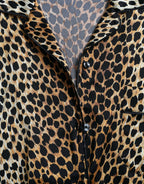 Dolce &amp; Gabbana Brown Leopard Print Long Sleeves Blouse Top