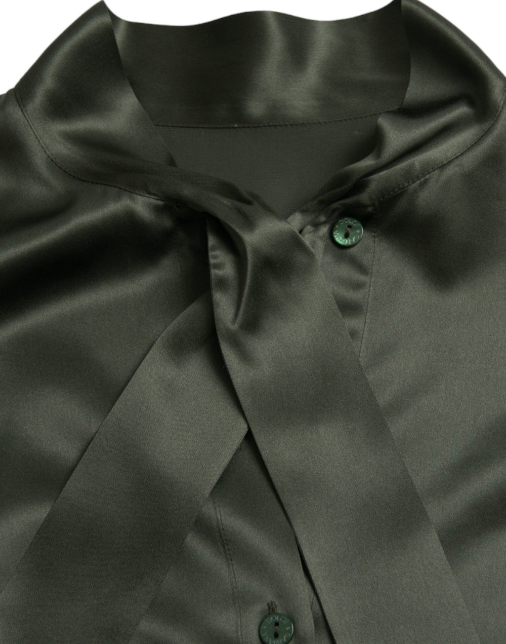 Dolce &amp; Gabbana Gray Long Sleeves Ascot Collar Blouse Top