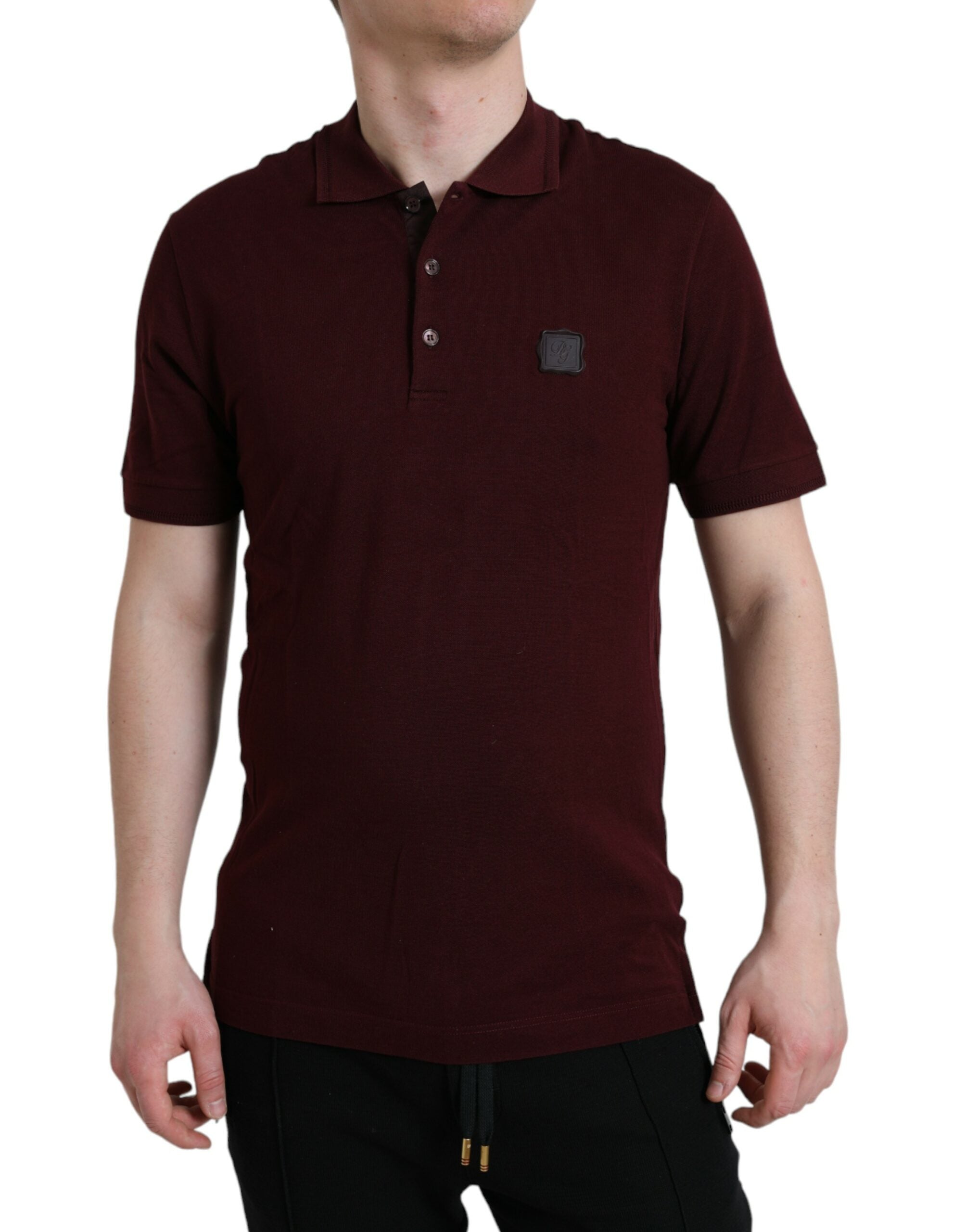 Dolce &amp; Gabbana Maroon Collared Short Sleeves Polo T-shirt