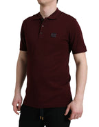 Dolce &amp; Gabbana Maroon Collared Short Sleeves Polo T-shirt