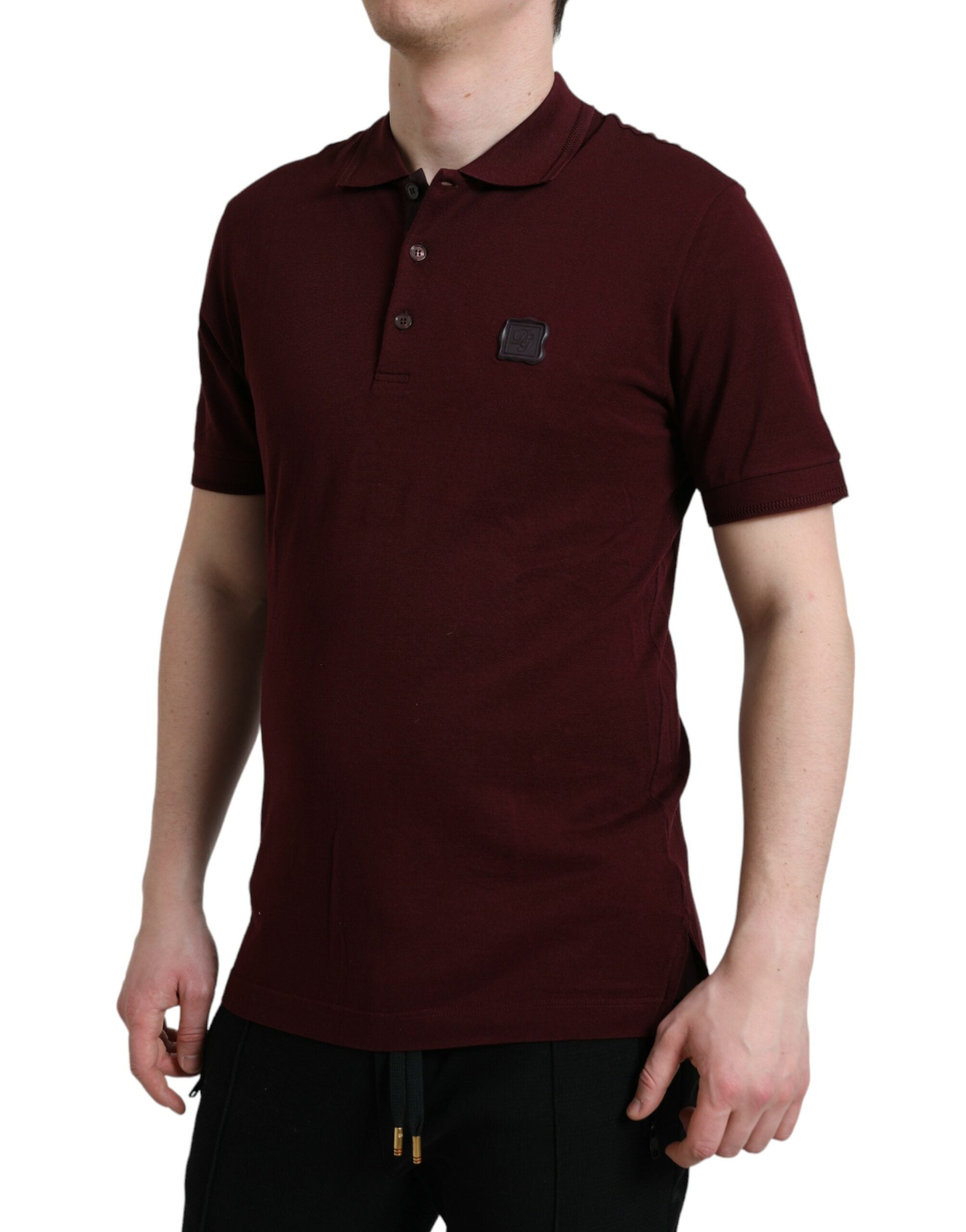 Dolce &amp; Gabbana Maroon Collared Short Sleeves Polo T-shirt