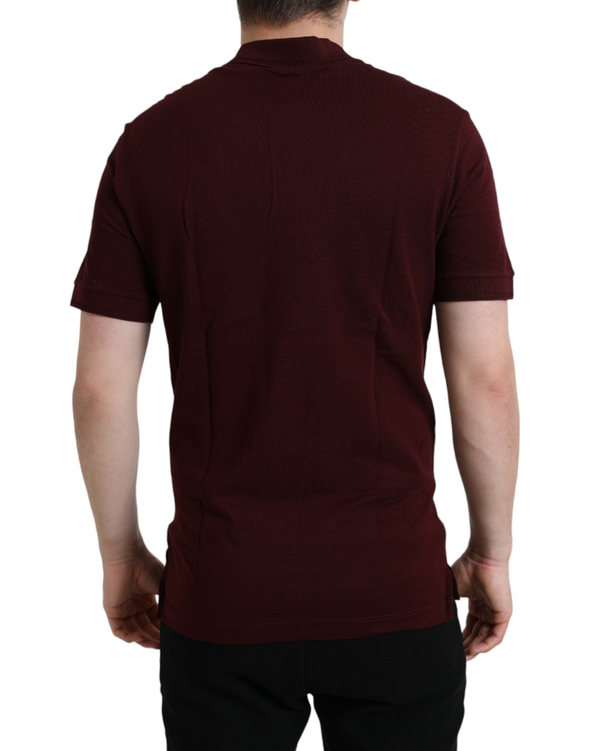 Dolce &amp; Gabbana Maroon Collared Short Sleeves Polo T-shirt