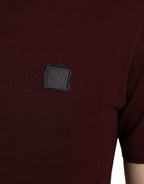 Dolce &amp; Gabbana Maroon Collared Short Sleeves Polo T-shirt