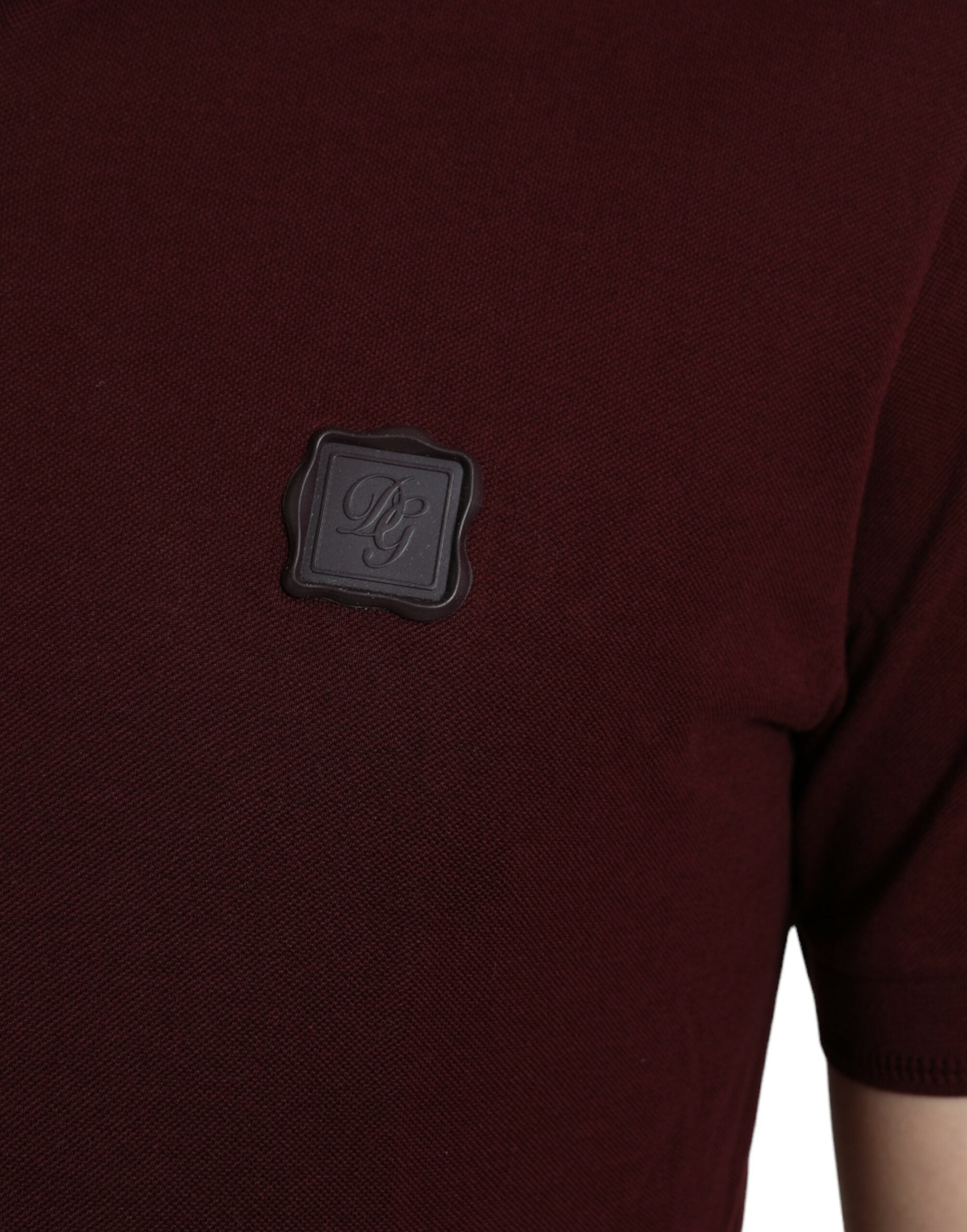 Dolce &amp; Gabbana Maroon Collared Short Sleeves Polo T-shirt