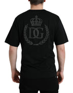 Dolce &amp; Gabbana Black Logo Embossed Crew Neck Short Sleeves T-shirt