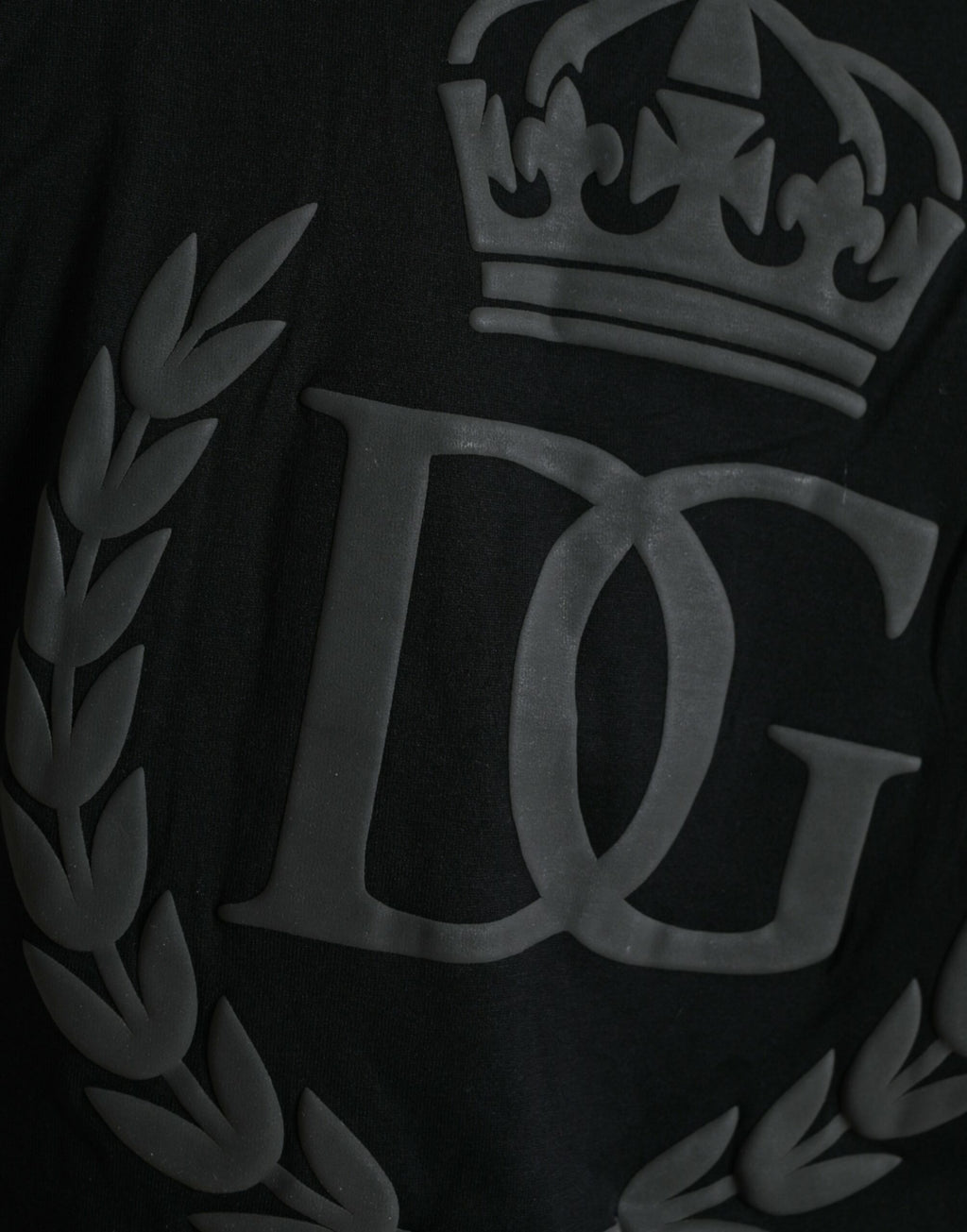 Dolce &amp; Gabbana Black Logo Embossed Crew Neck Short Sleeves T-shirt