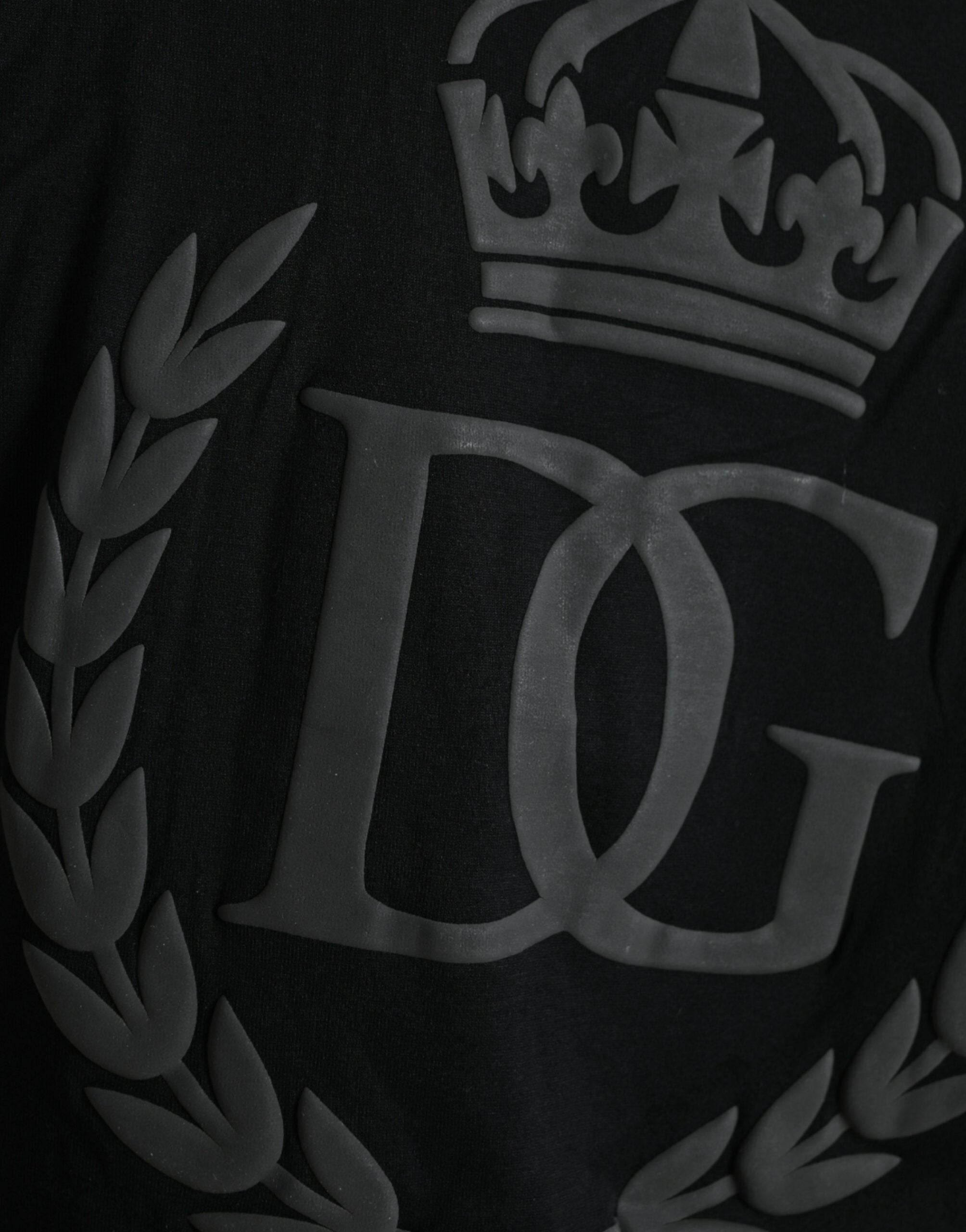 Dolce &amp; Gabbana Black Logo Embossed Crew Neck Short Sleeves T-shirt