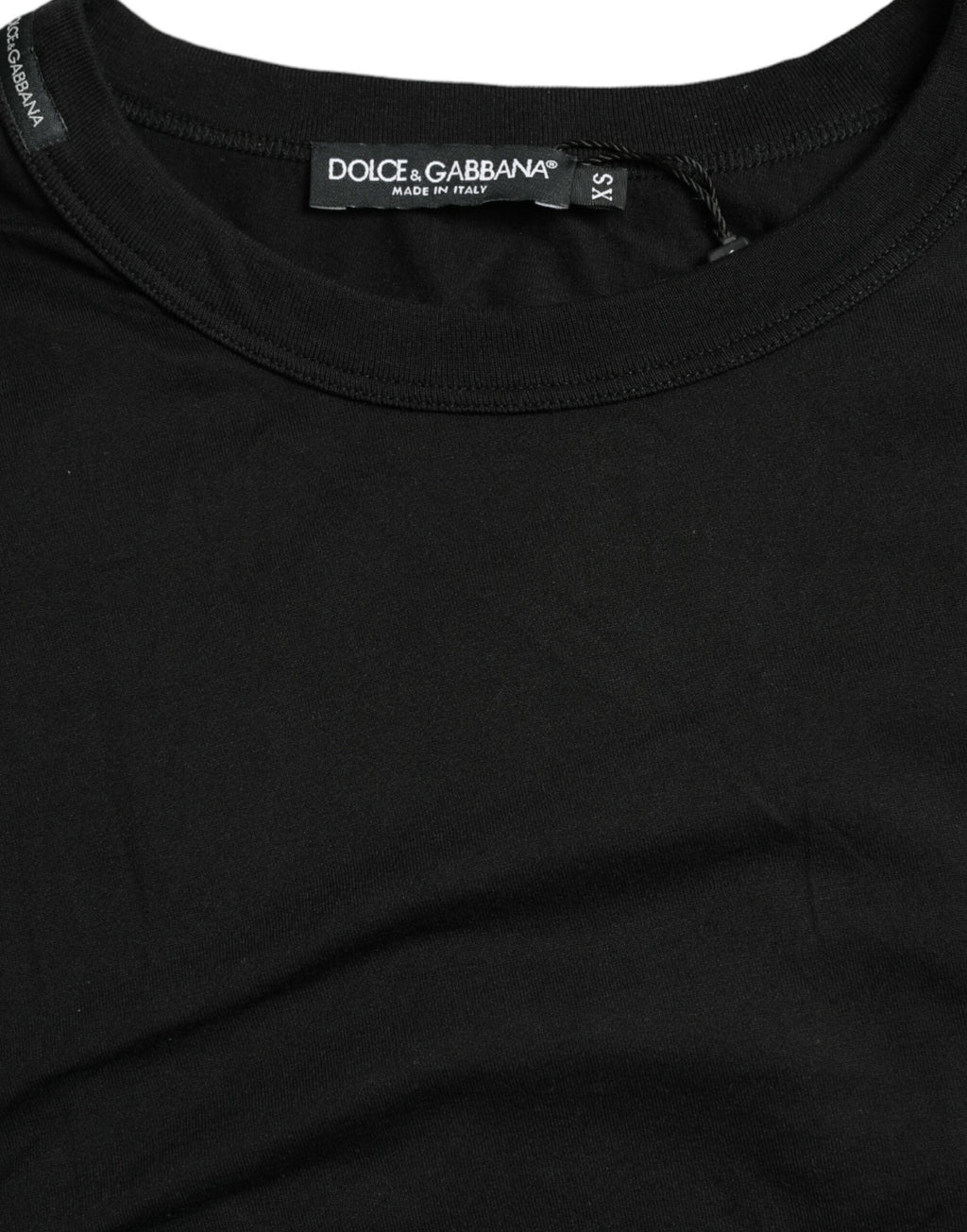 Dolce &amp; Gabbana Black Logo Embossed Crew Neck Short Sleeves T-shirt