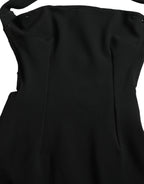Dolce &amp; Gabbana Black Sheath Halter Sleeveless Midi Dress