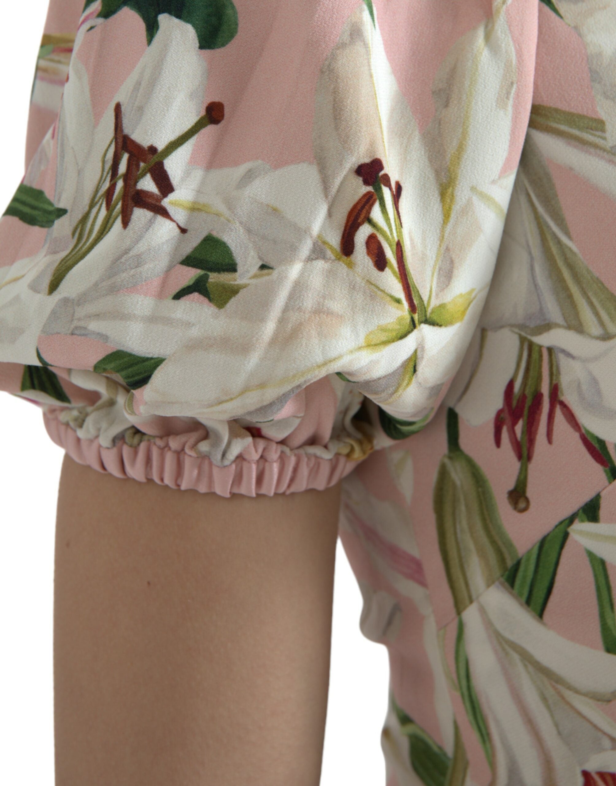 Dolce &amp; Gabbana Pink Lily Viscose Sheath Stretch Mini Dress