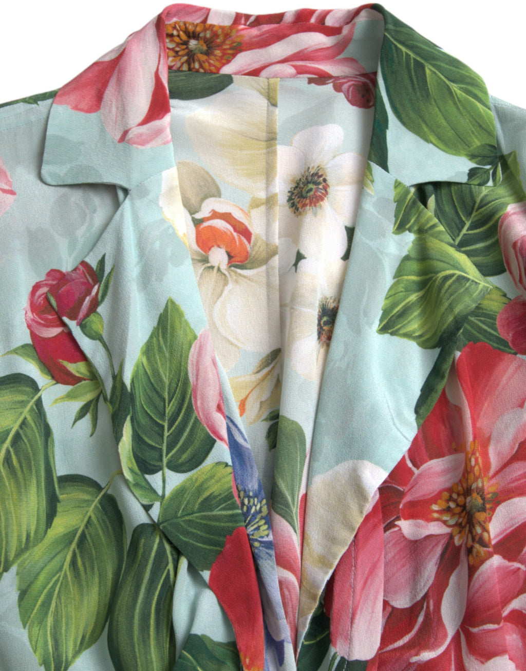 Dolce &amp; Gabbana Blue Floral Wide Leg Wrap Jumpsuit Dress