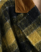 Dolce &amp; Gabbana Yellow Checkered Long Sleeve Coat Jacket