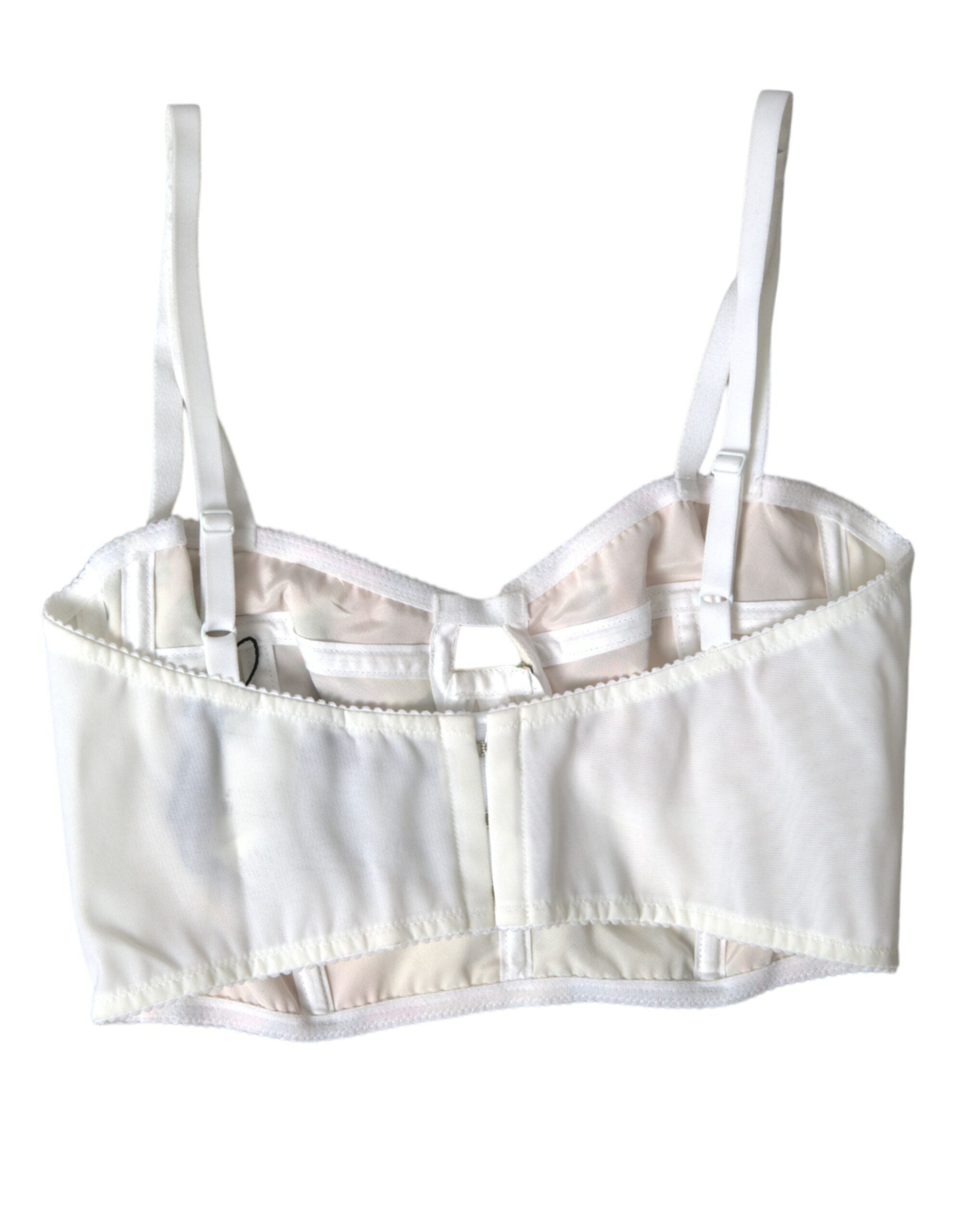 Dolce &amp; Gabbana Multicolor Floral Sleeveless Bustier Crop Top