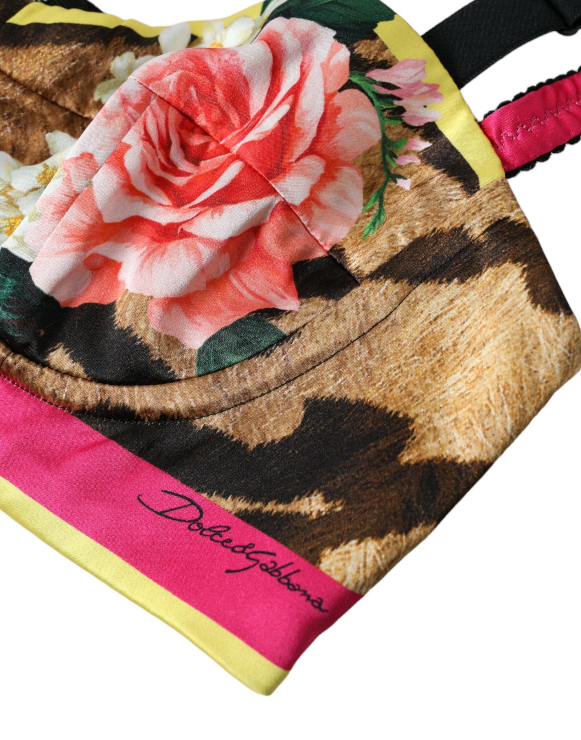 Dolce &amp; Gabbana Multicolor Floral Sleeveless Bustier Crop Top