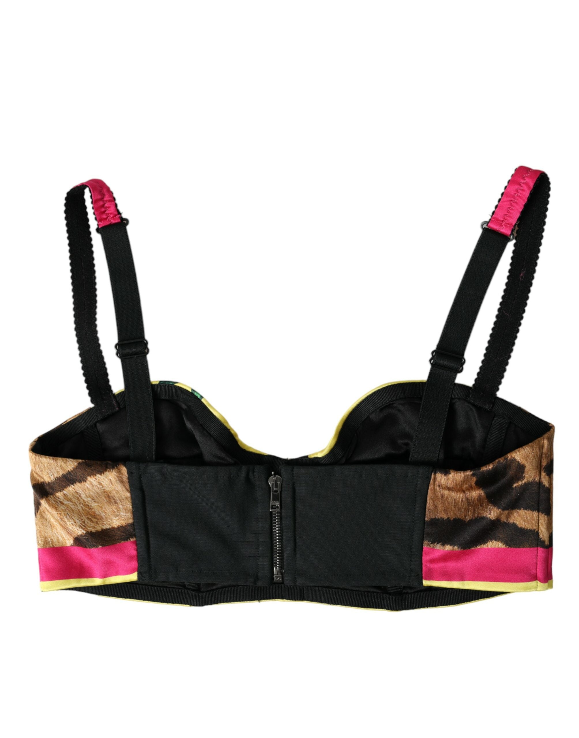Dolce &amp; Gabbana Multicolor Floral Sleeveless Bustier Crop Top