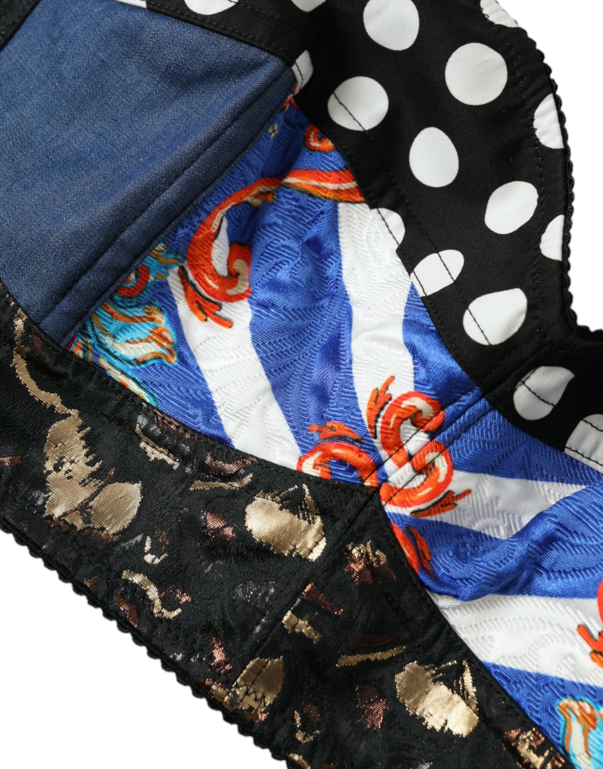 Dolce &amp; Gabbana Multicolor Floral Patchwork Bustier Crop Top