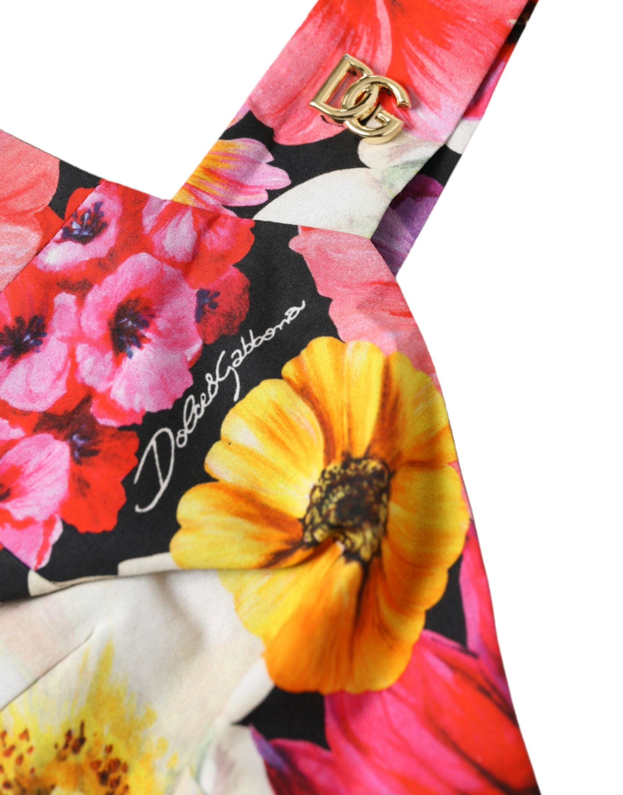 Dolce &amp; Gabbana Multicolor Floral Sleeveless Bustier Crop Top