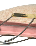 Balenciaga Pink Exotic Leather Embossed Cable Handle Shopper Tote Bag