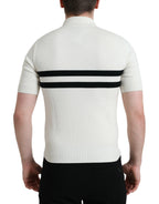Dolce &amp; Gabbana White DG Logo Collared Henley Shirt T-shirt