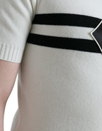Dolce &amp; Gabbana White DG Logo Collared Henley Shirt T-shirt