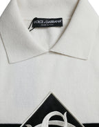 Dolce &amp; Gabbana White DG Logo Collared Henley Shirt T-shirt