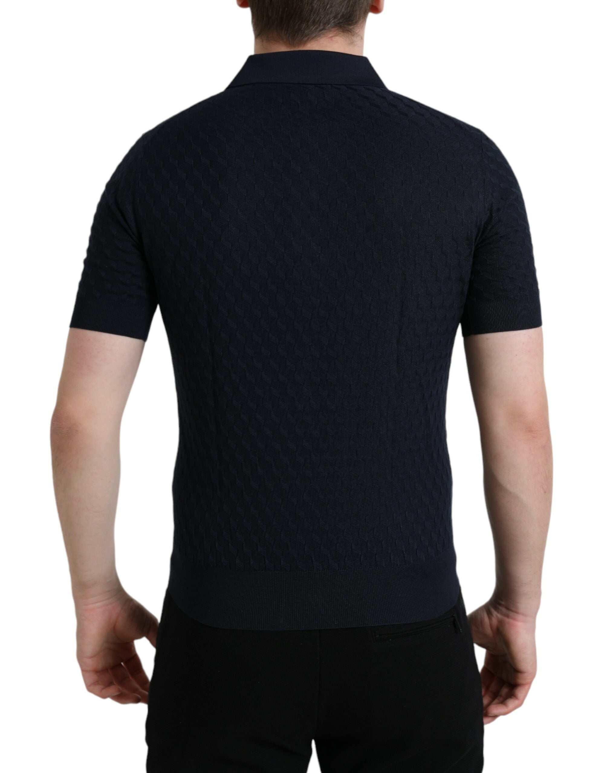 Dolce &amp; Gabbana Dark Blue Collared Short Sleeve Polo T-shirt