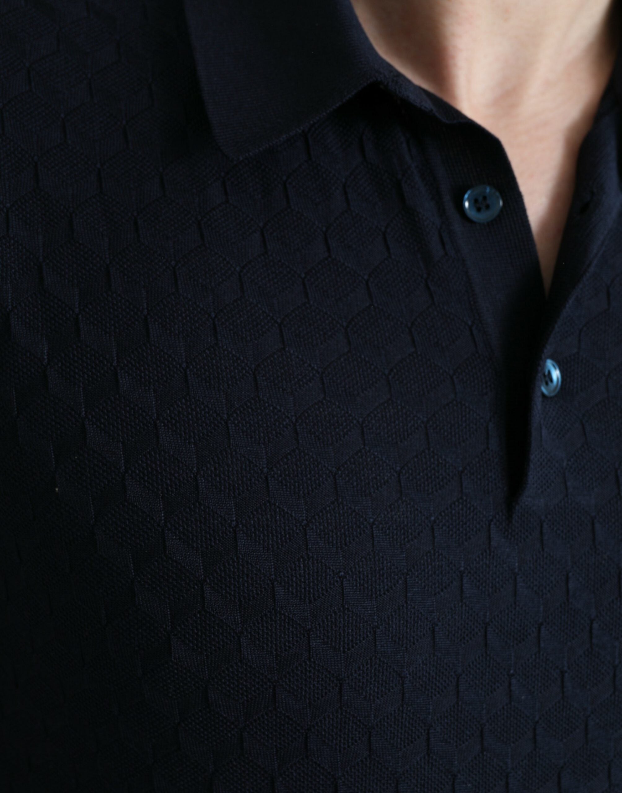 Dolce &amp; Gabbana Dark Blue Collared Short Sleeve Polo T-shirt