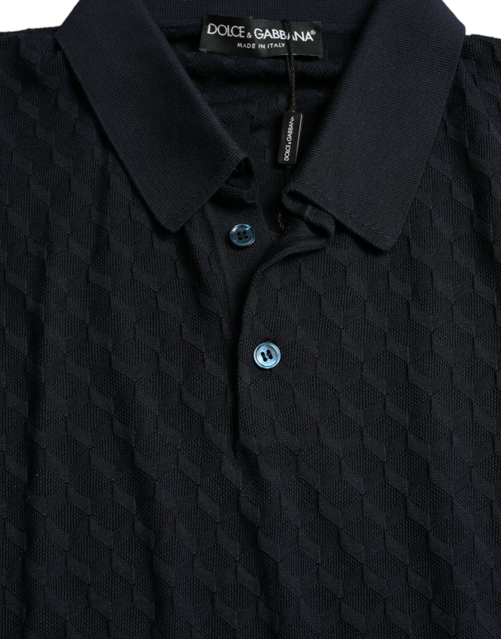 Dolce &amp; Gabbana Dark Blue Collared Short Sleeve Polo T-shirt