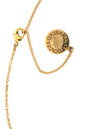 Dolce &amp; Gabbana Gold Brass Chain Dog Heart Pendant Charm Necklace