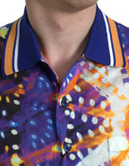Dolce &amp; Gabbana Multicolor Luminarie Print Cotton Casual Shirt
