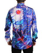 Dolce &amp; Gabbana Purple Luminarie Silk Slim MARTINI Shirt