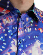 Dolce &amp; Gabbana Purple Luminarie Silk Slim MARTINI Shirt