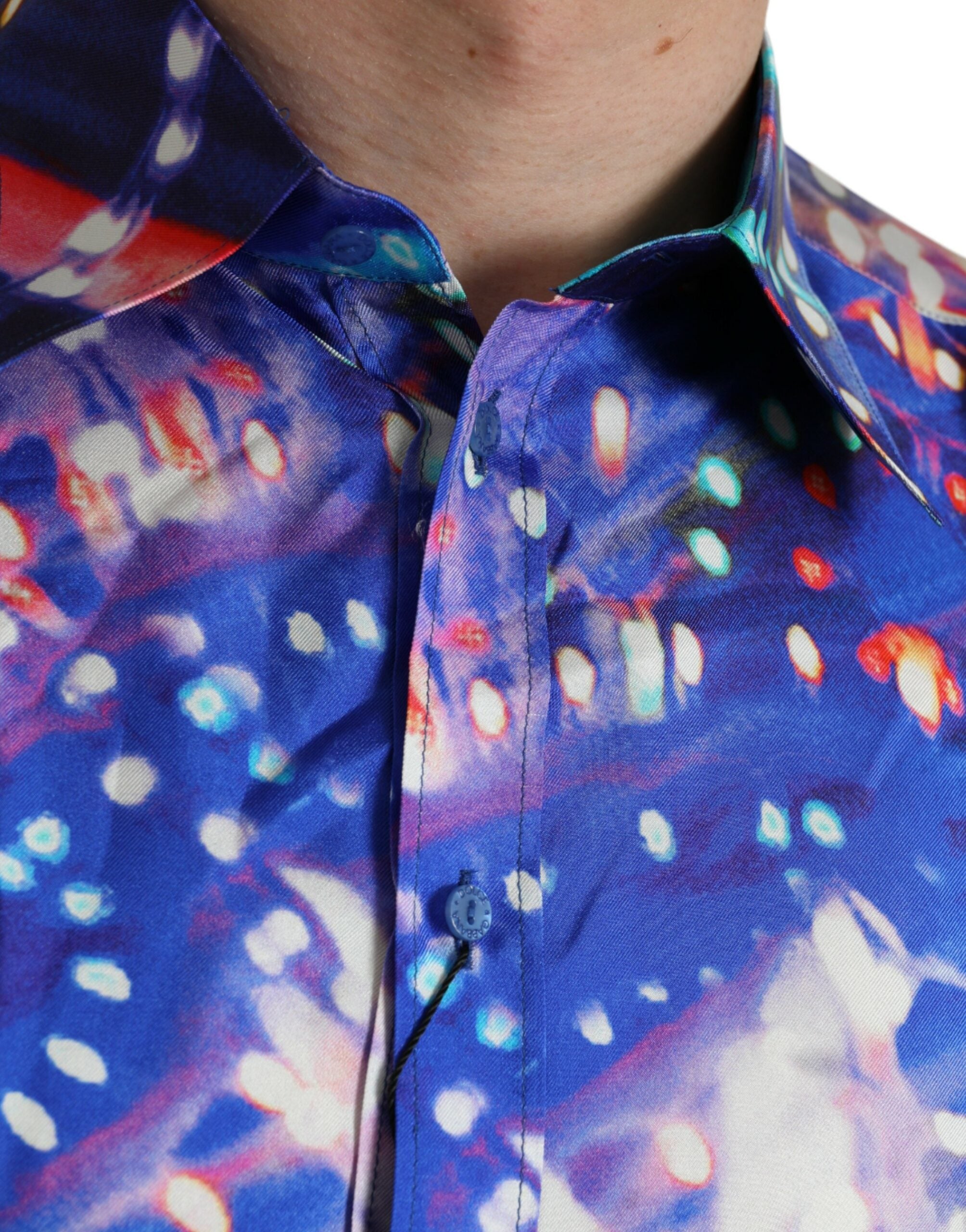 Dolce &amp; Gabbana Purple Luminarie Silk Slim MARTINI Shirt