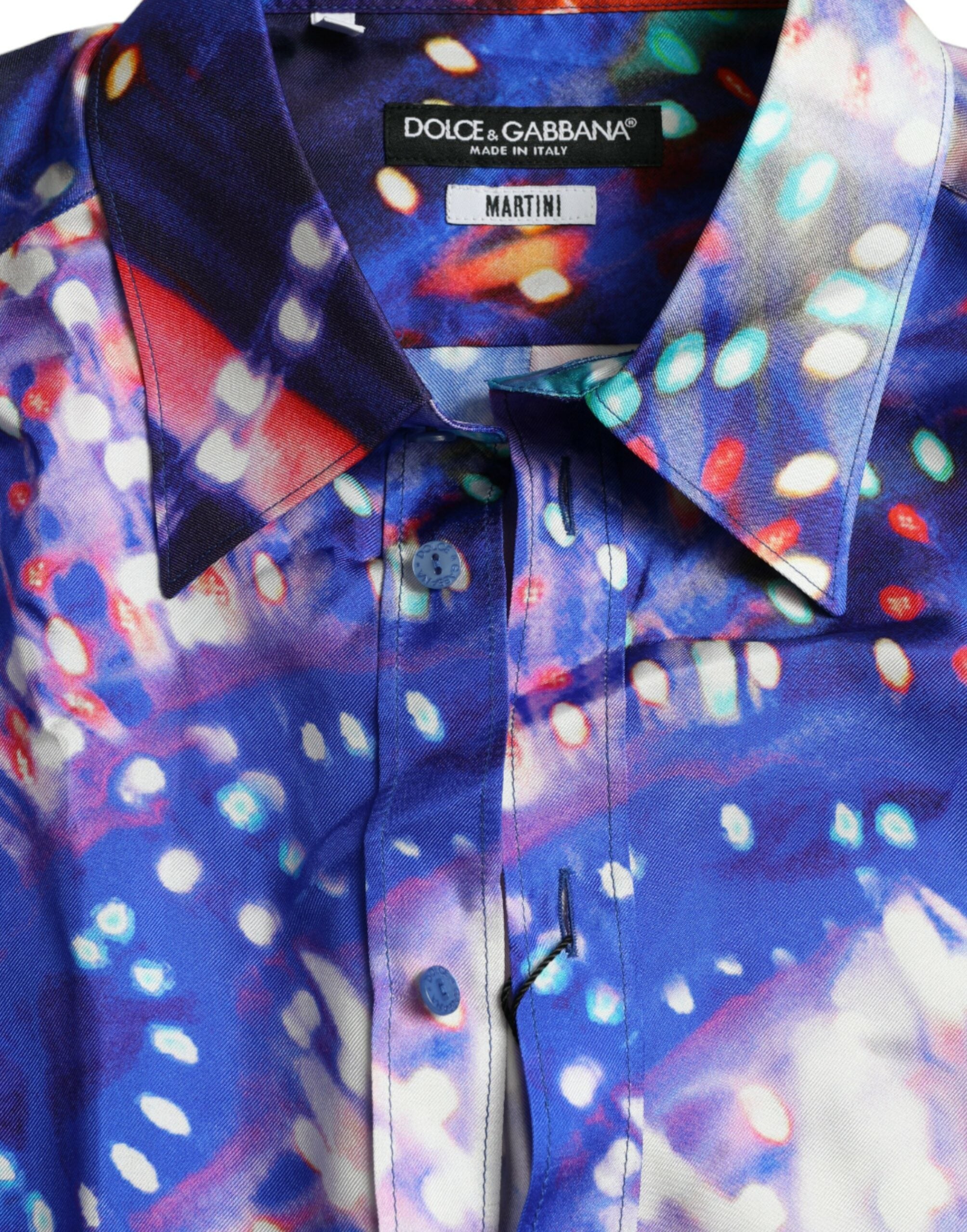 Dolce &amp; Gabbana Purple Luminarie Silk Slim MARTINI Shirt