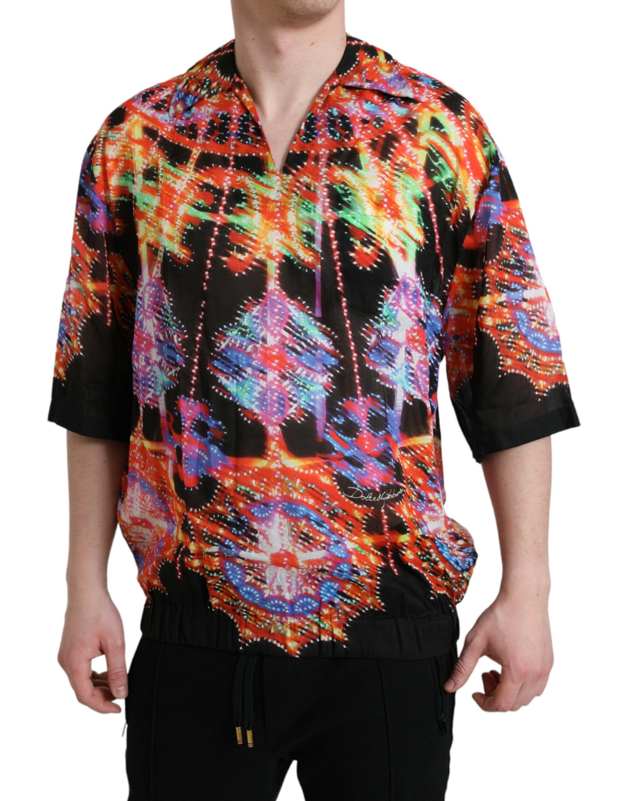 Dolce &amp; Gabbana Multicolor Luminarie Print Cotton T-shirt