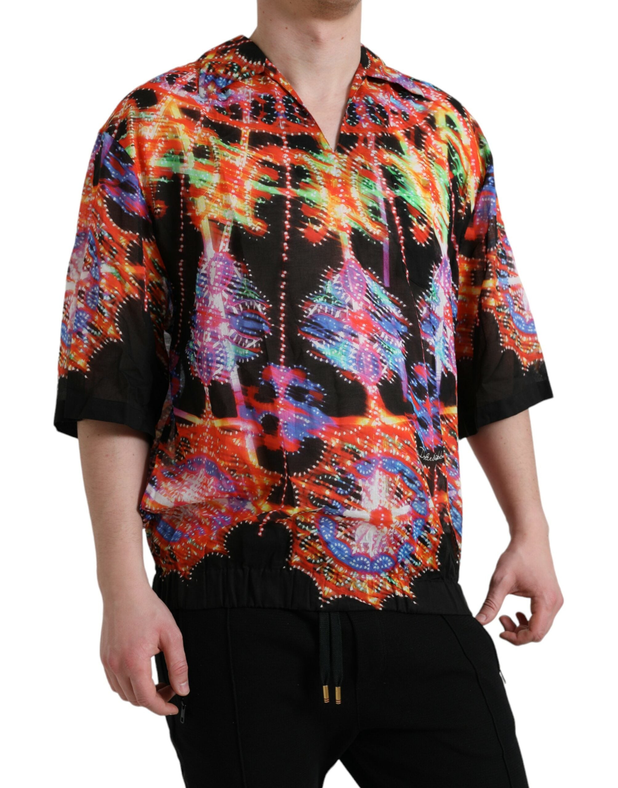 Dolce &amp; Gabbana Multicolor Luminarie Print Cotton T-shirt