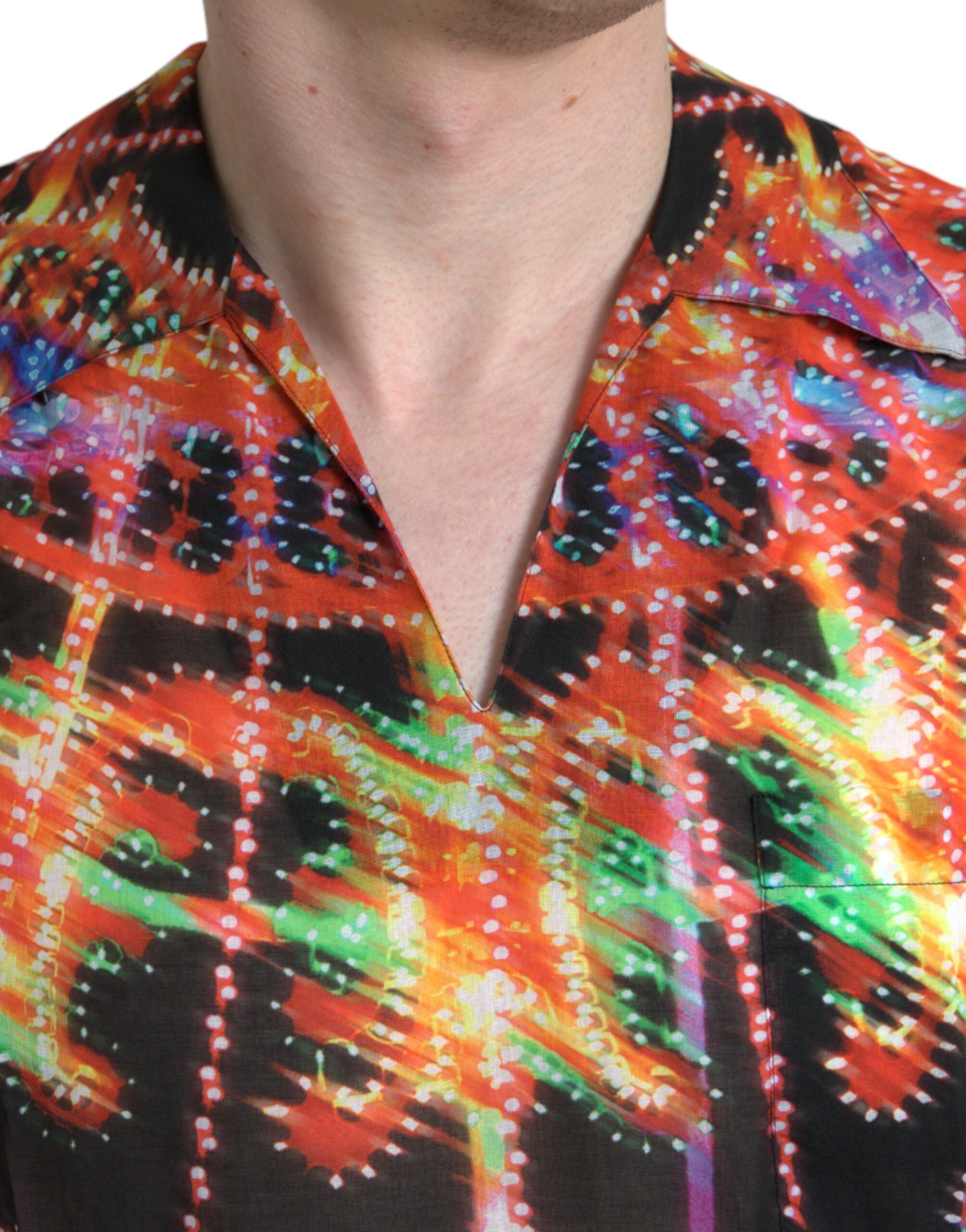 Dolce &amp; Gabbana Multicolor Luminarie Print Cotton T-shirt