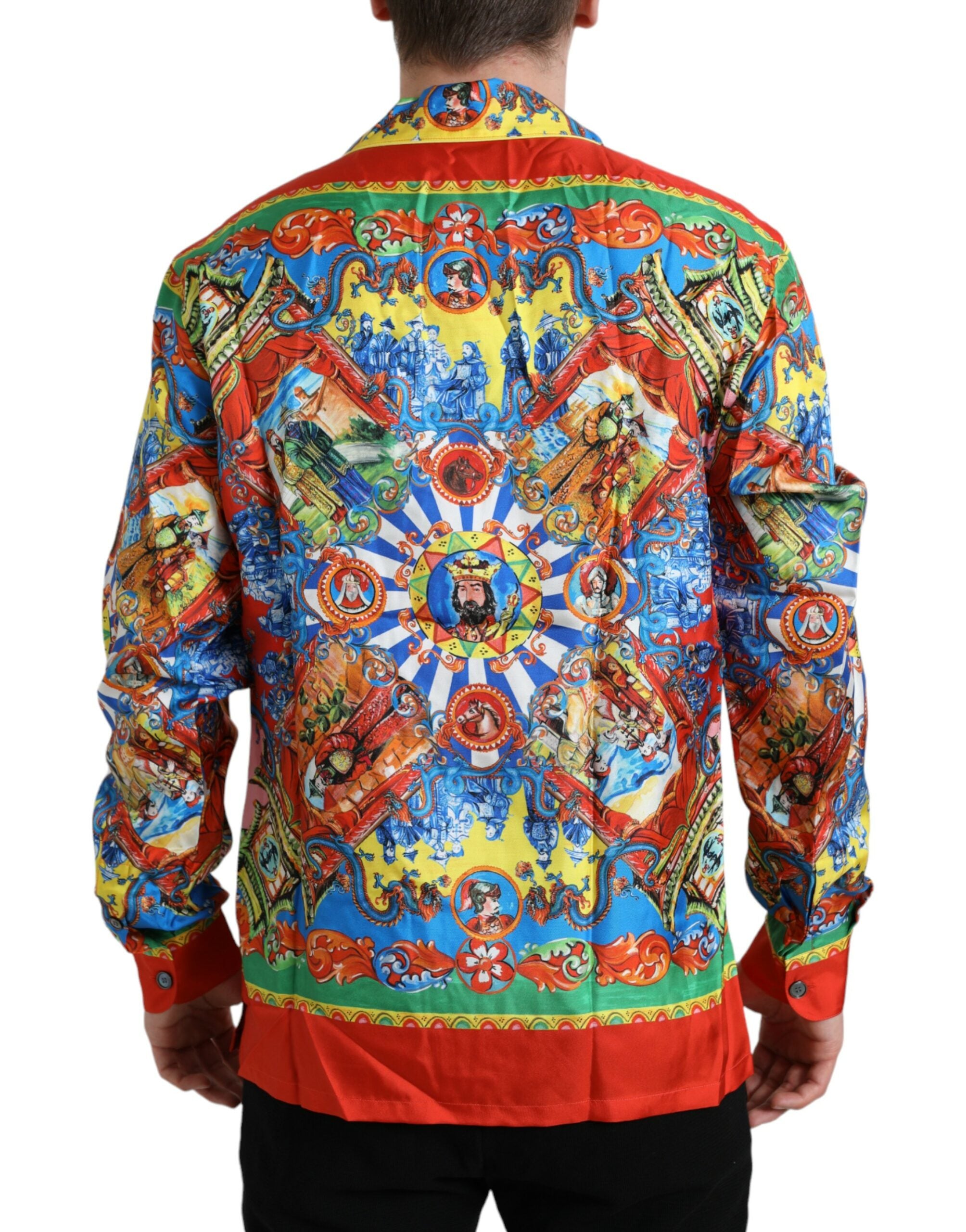 Dolce &amp; Gabbana Multicolor Patterned Button Down Casual Shirt