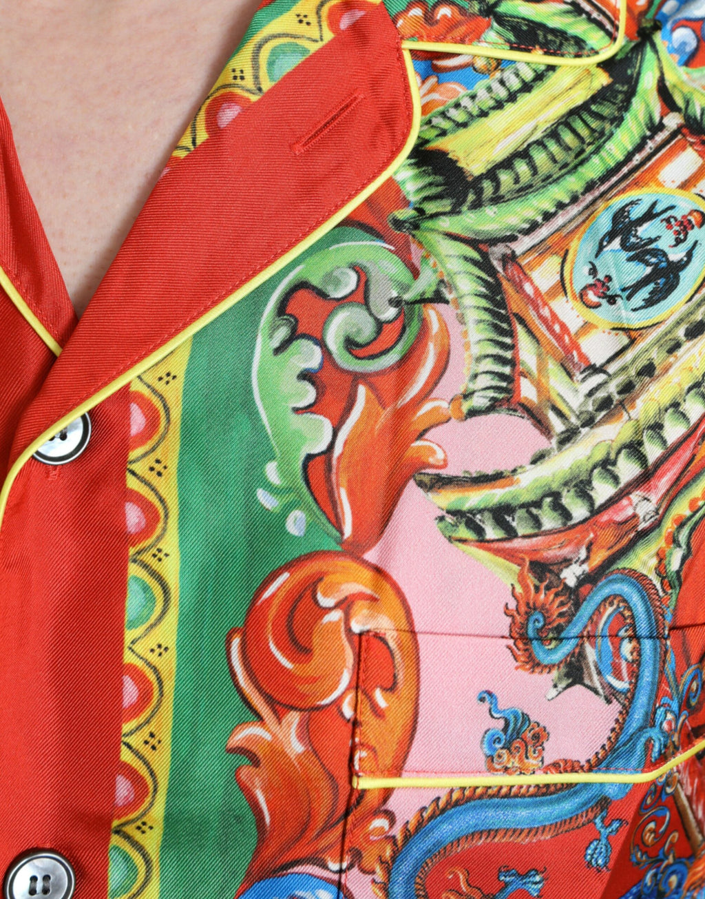 Dolce &amp; Gabbana Multicolor Patterned Button Down Casual Shirt