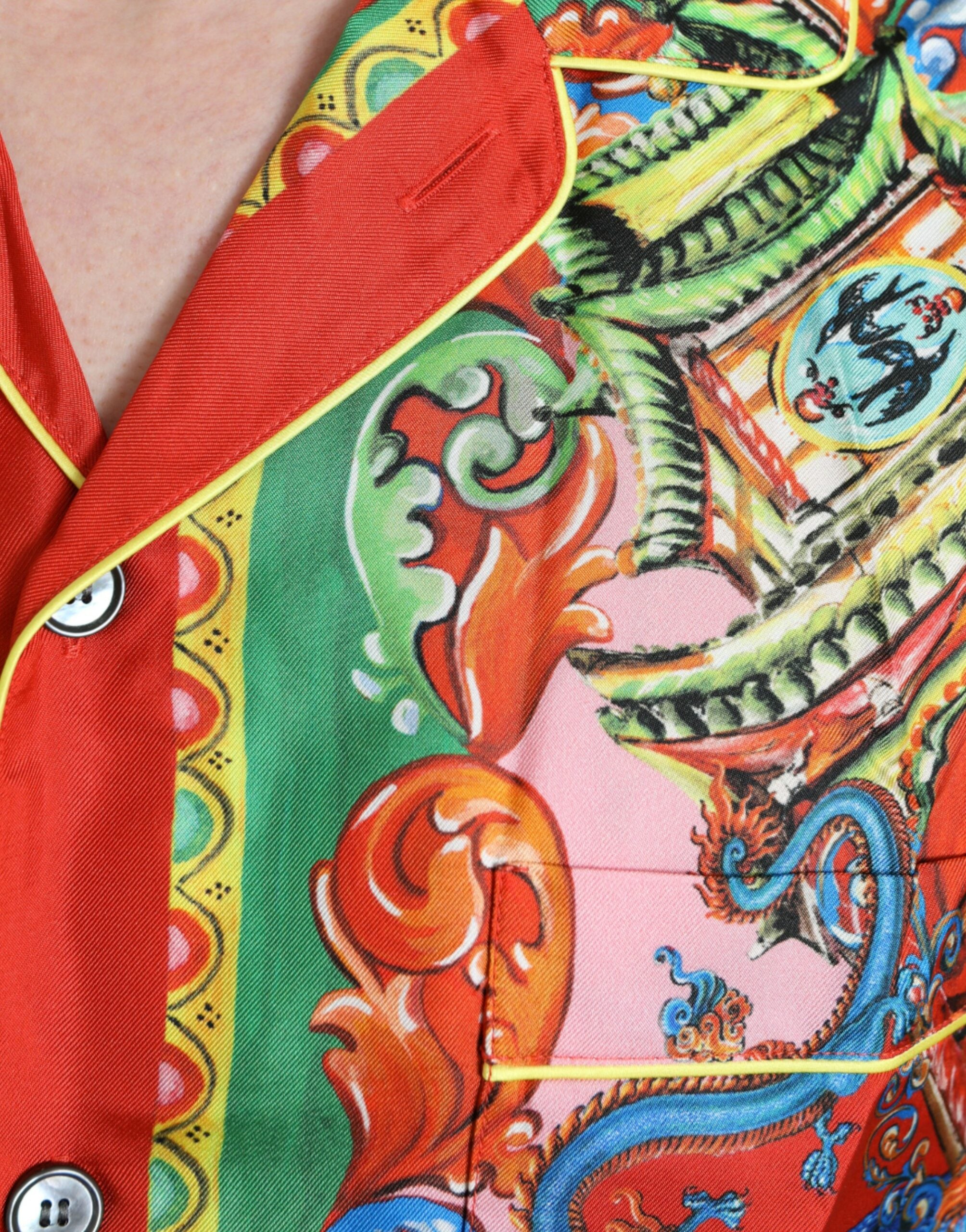 Dolce &amp; Gabbana Multicolor Patterned Button Down Casual Shirt